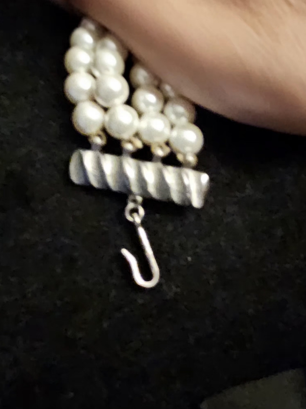 Classic White Pearl Multi-Strand Bracelet with Silver Toggle